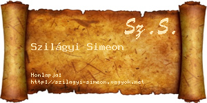 Szilágyi Simeon névjegykártya
